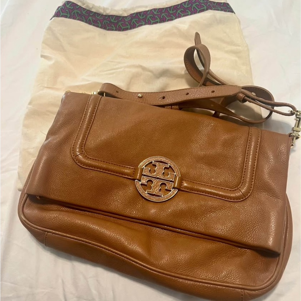 Tory Burch Amanda Foldover Crossbody Leather Shoulder Bag